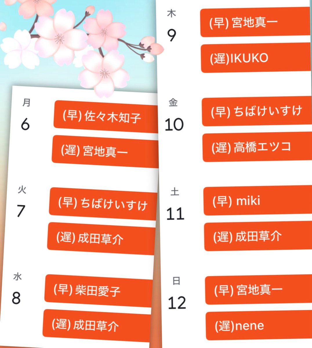 来週のスケジュールです🗼
今年の桜はまだ雨で散らずに頑張っていますね🌸