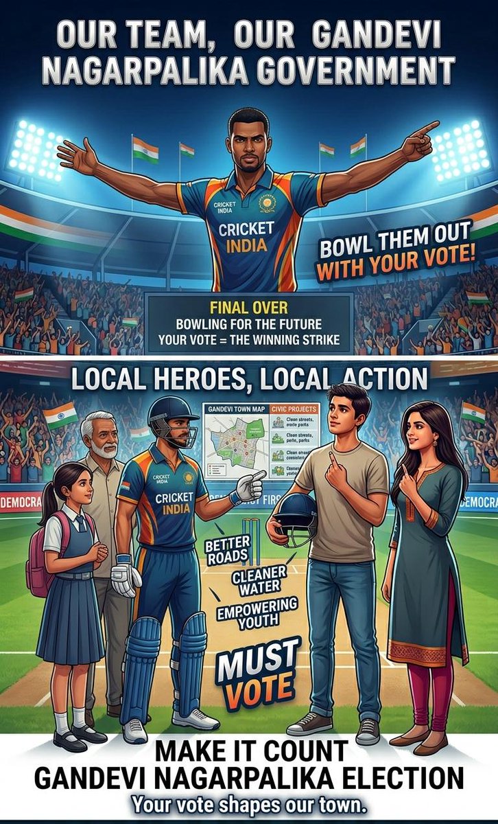 આગામી સ્થાનિક સ્વરાજ્યની ચૂંટણીઓમાં તા.26/04/2026એ મતદાન કરવા જિલ્લાના નાગરીકોને અપીલ છે. 

<a href="/NavsariNMC/">Navsari Municipal Corporation</a> <a href="/DdoNavsari/">DDO Navsari</a> <a href="/InfoNavsariGoG/">Info Navsari GoG</a>