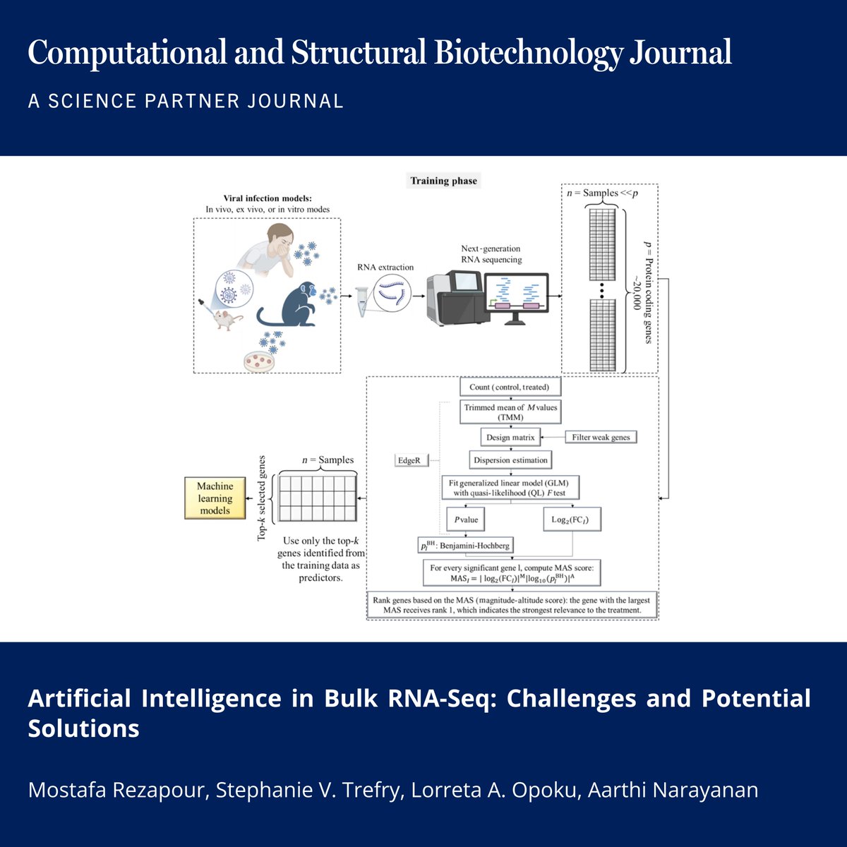 🔗 Artificial Intelligence in Bulk RNA-Seq: Challenges and Potential Solutions. DOI: doi.org/10.34133/csbj.…

📚 CSBJ - A Science Partner Journal: spj.science.org/journal/csbj

<a href="/wakeforestmed/">Wake Forest University School of Medicine</a> <a href="/GMU_COS/">College of Science</a> <a href="/GeorgeMasonU/">George Mason University</a> <a href="/CSB_Journal/">CSBJ</a> <a href="/SPJournals/">Science Partner Journals</a> <a href="/aaas/">AAAS</a> #AI #Genomics #RNAseq #SystemsBiology