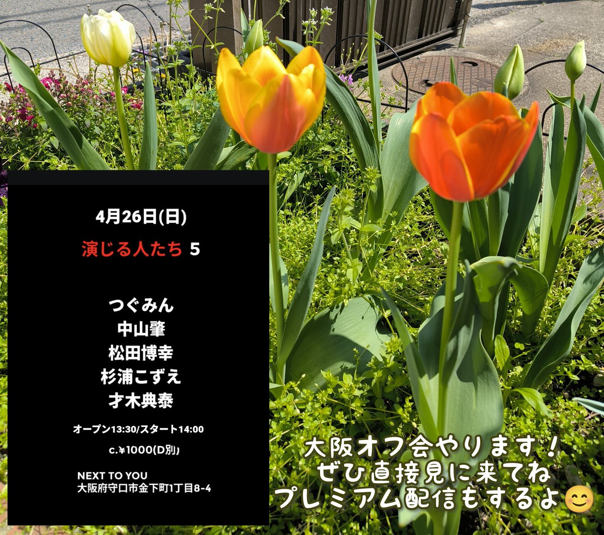 Tugumin0123's tweet photo. 4月26日(日)14時～大阪で朗読します
今回もメタル師匠書き下ろしの新作‼️
ぜひ直接見に来てね✨
終わったあと、つぐみんるーむ大阪オフ会します。是非おいでませ〜🎶
コメント、DMお待ちしております。
(つぐみん出演部分のみのSHOWROOMプレミアム配信も予定してます) https://t.co/yi7Y90hali
