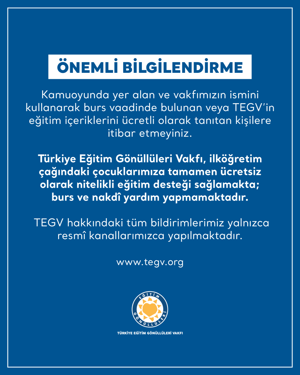 Türkiye Eğitim Gönüllüleri Vakfı - TEGV tweet media