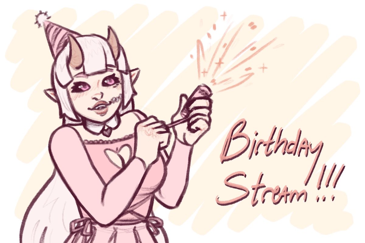 LavenderDusk7's tweet photo. Tuesday birthdays mean work the next morning so join me for a BELATED birthday stream tonight, 04/03! 

Starting probably sometime around 7pm-8pm pst idk man 🎈🎂🥳🎊🎁🎉

(Thanks to @Capt_Chameleon for the Sanctity birthday art 🥺💕) https://t.co/G1wUlAgIqx