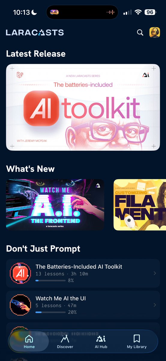 We now have a dedicated Laracasts iPhone app! You can download it right now. 🎇

apps.apple.com/app/id67613797…