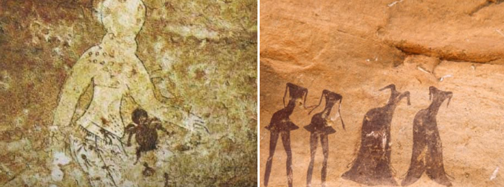 Deep in Algeria's Sahara, the Tᴀssili n'Ajjer features 12,000-year-old rock art depicting humans, animals, and unusual figures, inspiring myths and fascination for years. Experts note that the paintings span various eras, from