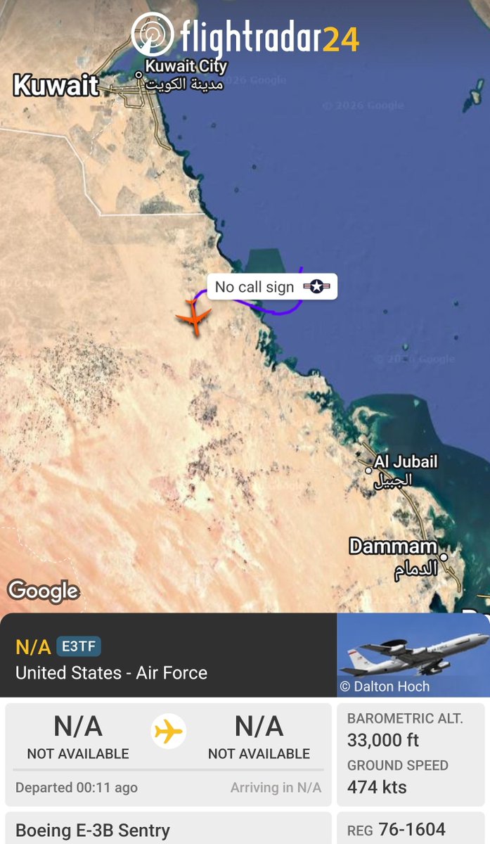 sipjack1776's tweet photo. E-3B Sentry ๐บ๐ฒ
#AE11DB/76-1604
Tracking south over KSA from the Persian Gulf region.
@Borrowed7Time @stunorth69 @steffanwatkins @blackswanadria @MRAIDANya https://t.co/VFK2sImmPL