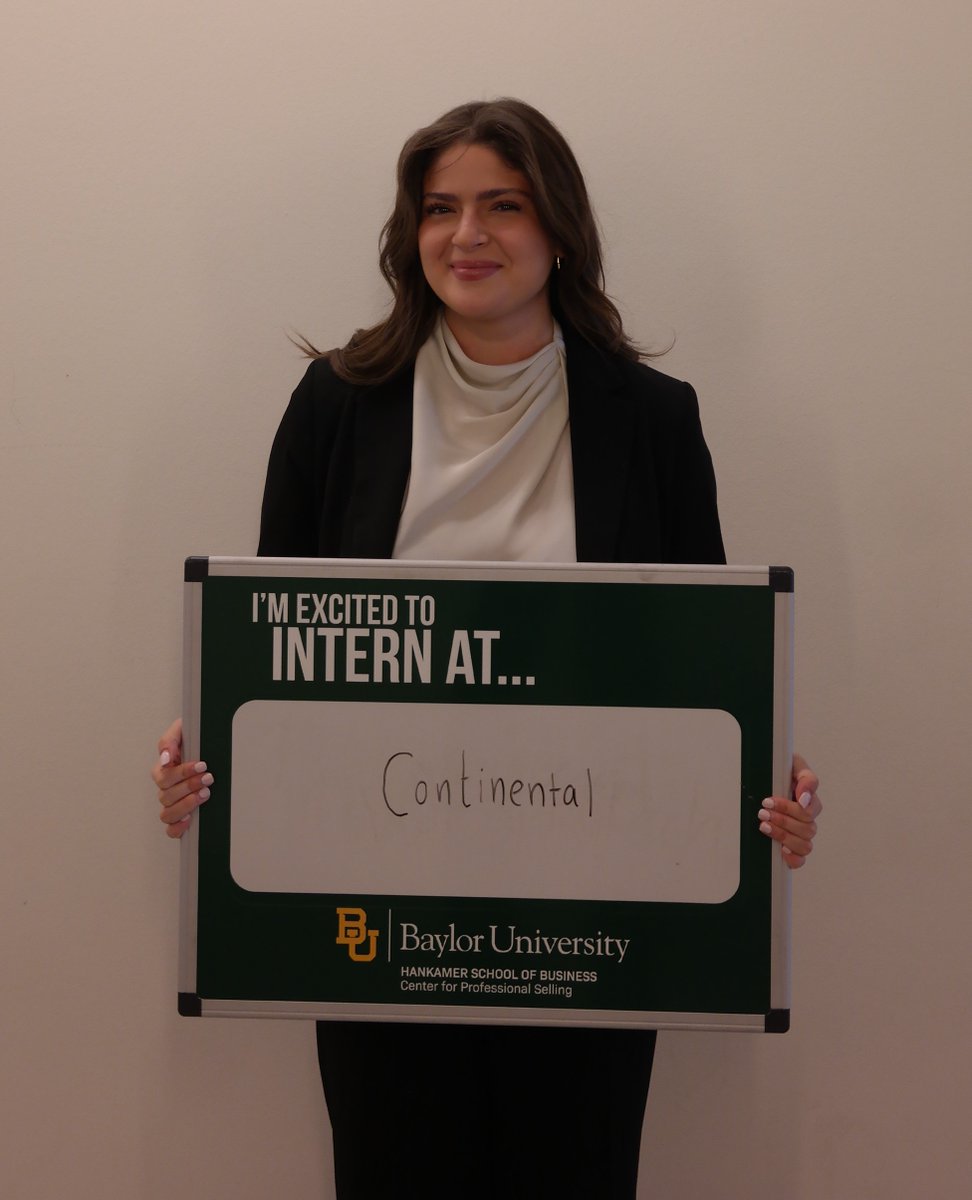 Cheering on Ana Garcia as she begin her summer internship with Continental! #Continental #BaylorProSales