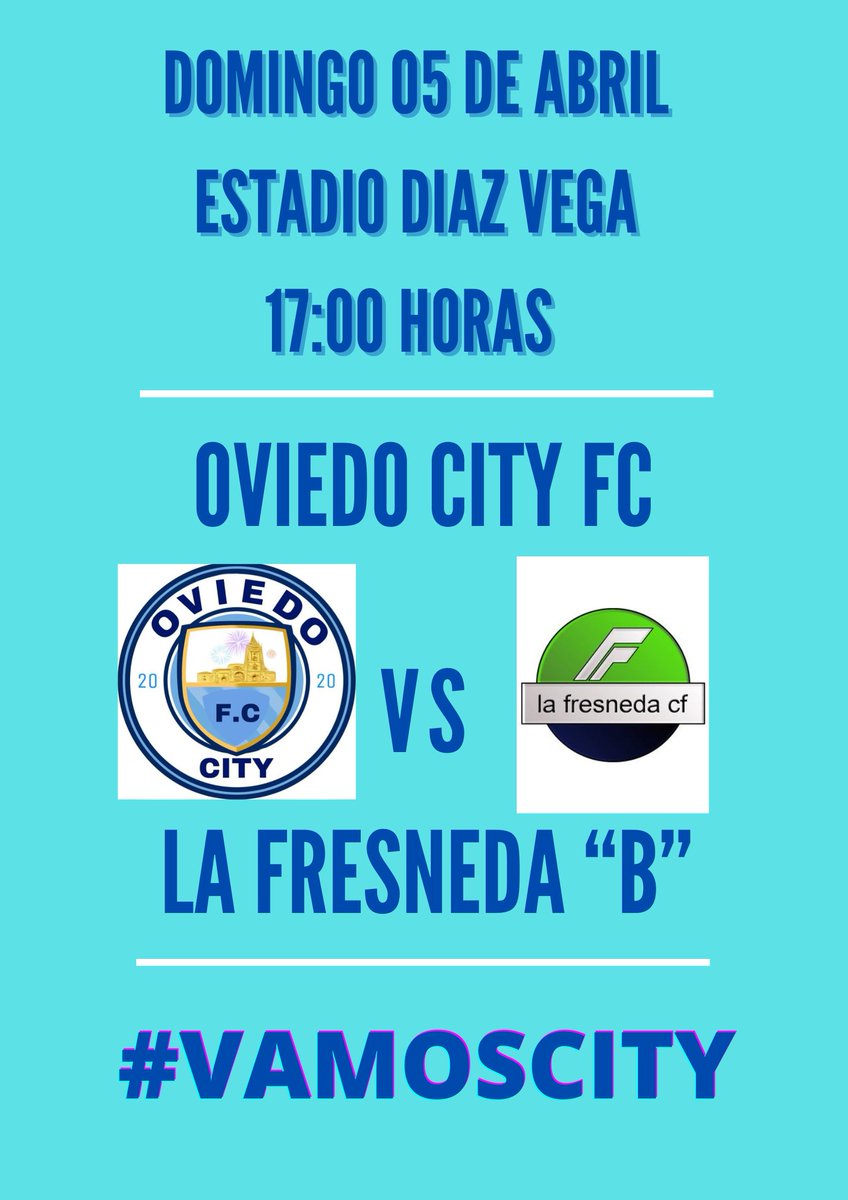 Jornada 26. Recibimos en el Diaz Vega al filial de La Fresneda que actualmente ocupa el sexto puesto en la clasificación. Trataremos de sumar los tres puntos para recortar distancia con los puestos más altos.
#futbolasturiano 
#asturfutbol 
#oviedocityfc 
#vamoscity