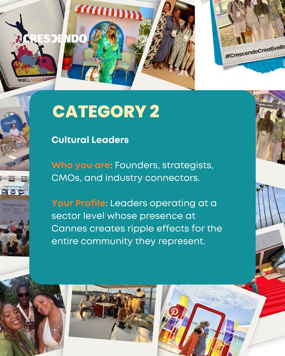CrescendoDigit2's tweet photo. We're looking for: Emerging creators in advertising, design, film, digital media or tourism storytelling
Cultural leaders and CMOs whose presence at Cannes creates a ripple effect
The pass covers the full five days. Travel is self-funded but we'll help you think through options. https://t.co/wNHGZpUNkx
