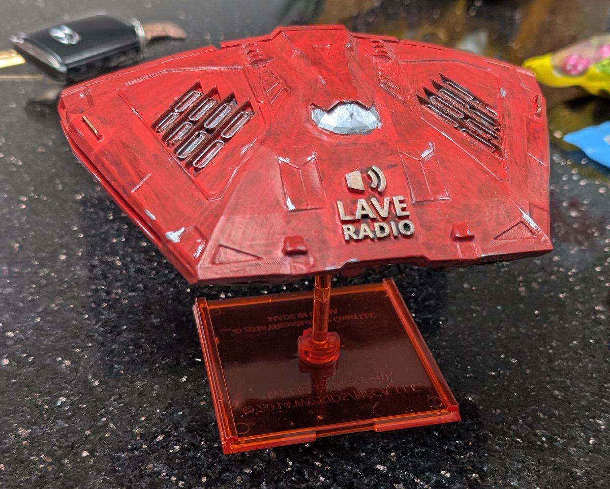 So we have the official <a href="/LaveRadio/">Lave Radio</a> Sidewinder from <a href="/EliteDangerous/">Elite Dangerous</a> mounted and on display.