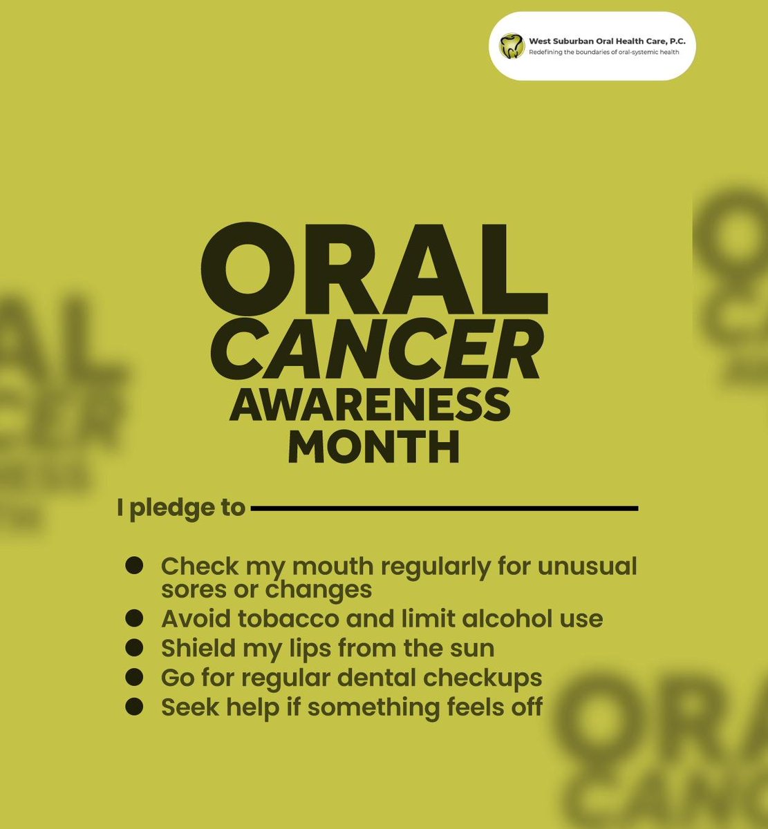 asmileamile's tweet photo. Awareness begins with you. Take the pledge this Oral Cancer Awareness Month and protect yourself. Share this to help raise awareness amongst your family and friends as well.
.
.
.
https://t.co/1Y9nIXUp0b
630-393-3045
380 W Diehl Rd, Naperville, IL 60563 https://t.co/FVlhGZhlxh
