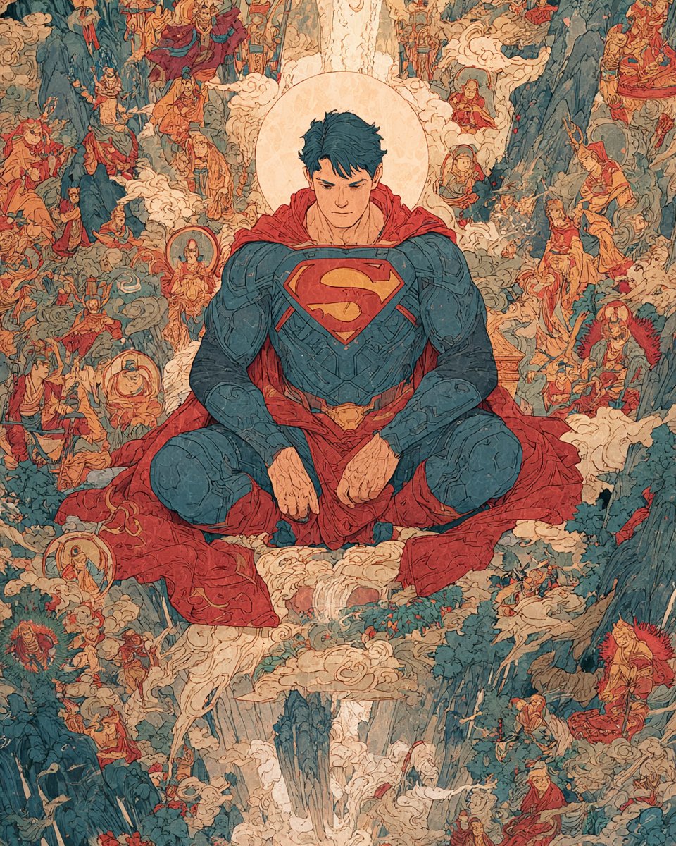 tisch_eins's tweet image. ⏰8 days - one prompt every day that I love. Just for you. All for Midjourney V7.

005: Mystic thangka art  
Prompt: [SUBJECT], mystic thangka art     --v 7

#promptshare #tischeins #aiart