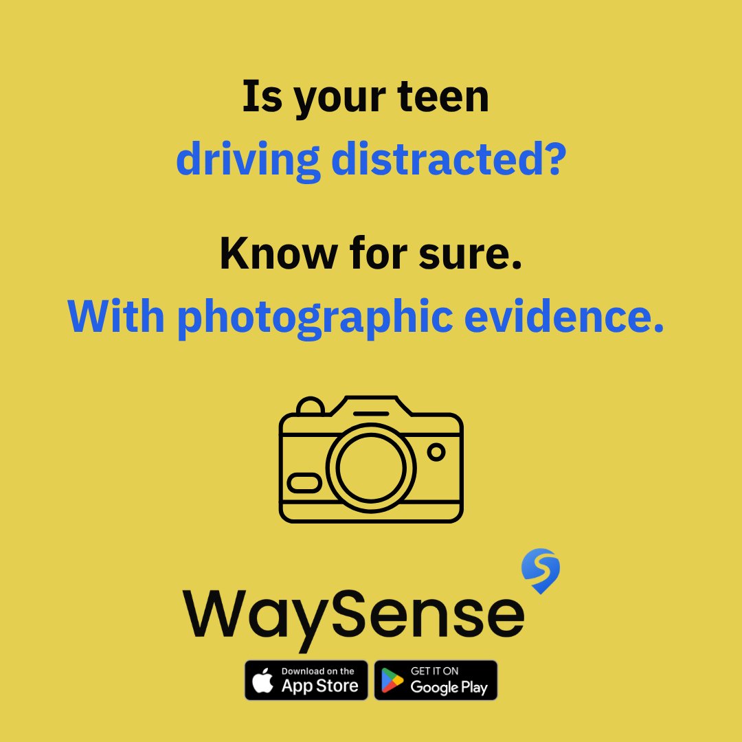 Waysense_'s tweet photo. April is National Distracted Driving Awareness Month. While distractions like phone use, eating, and reaching for stuff are dangerous for all of us, teens are especially high risk. Download WaySense today and always know - with logs, alerts, and photos 📷 - if your teen is driving distracted.  https://t.co/3SLWJtq327