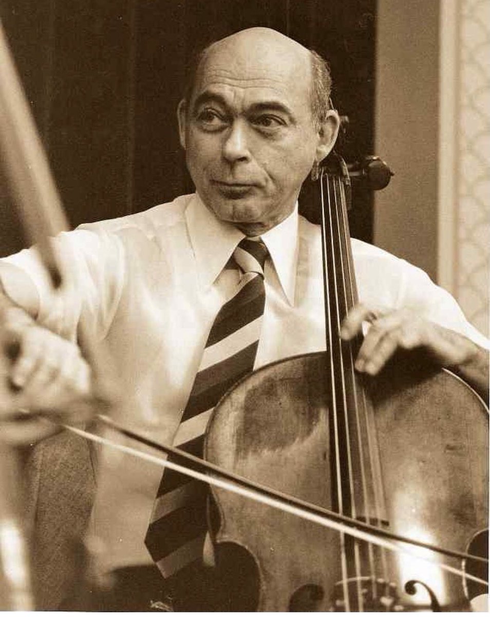 playinglesshurt's tweet image. Good morning. A favorite photo of my esteemed teacher cellist János Starker who often said “Create excitement in your playing. Don’t get excited.” #music #cello #cellists