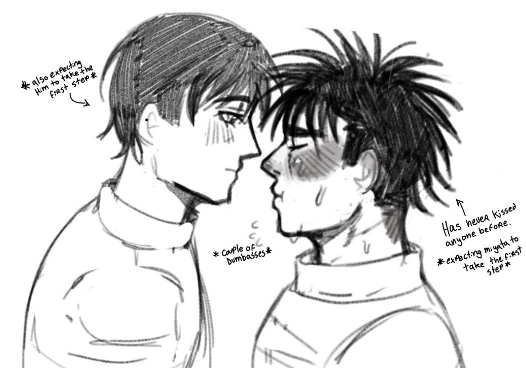 firstKOangel's tweet image. couple of dumbasses #ippo #miyata #hajimenoippo (don t mind the ugly ahh miyata, its my first time drawing him)