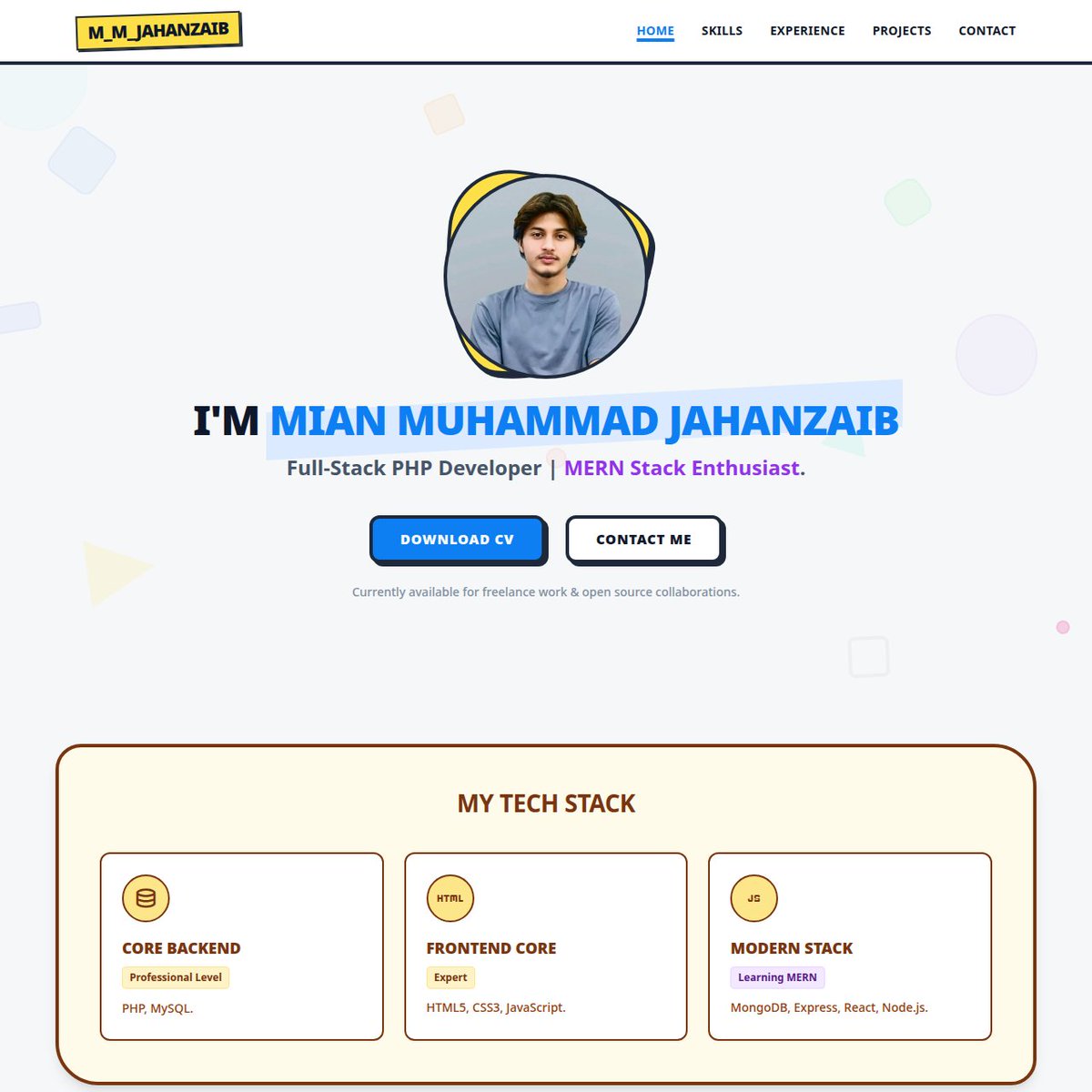 mmj_developer's tweet photo. Previous portfolio is now archived and moved to my GitHub as a project.

You can check it out here: https://t.co/TgiztJgpfi

I’ve also launched an updated version with improvements — see that in my bio! 🚀

#MERNStack #WebDev #Portfolio https://t.co/xXRI12dWfu