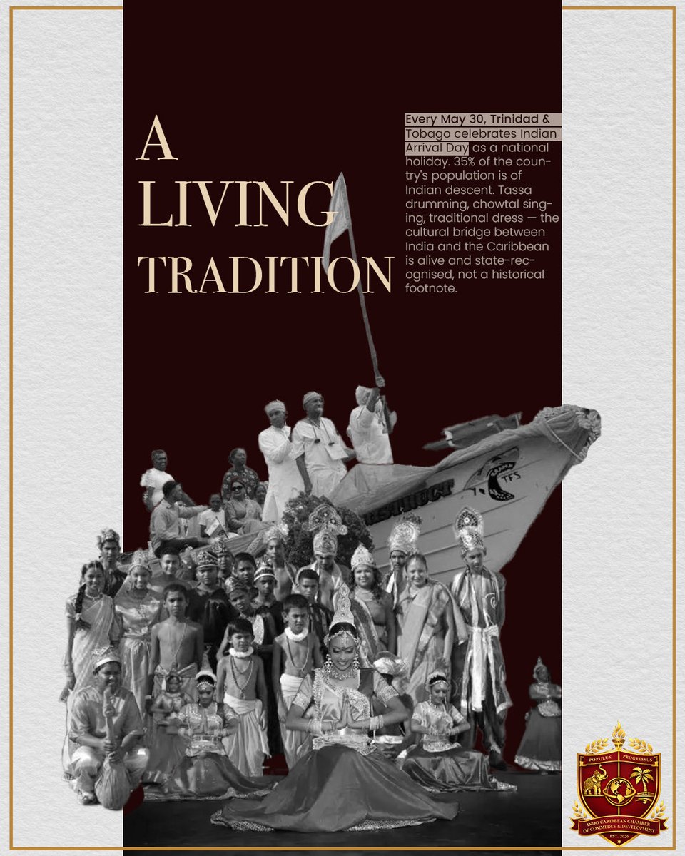 icccd_official's tweet photo. The India-Caribbean corridor lives in its people and culture.

#IndianArrivalDay #Trinidad #ICCCD https://t.co/X2k5upxb53