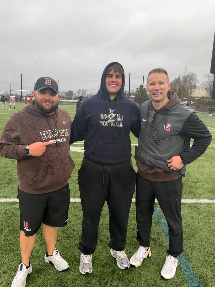 BPatroni55's tweet photo. Absolutely an INCREDIBLE day at Brown! Loved the coaching staff, high-energy practice, defensive brotherhood, athletic facilities, and campus. Truly loved everything about Brown!

Brown felt special. Looking forward to the Spring Game on 4/18!

@BrownHCPerry @Coach_Mul @CoachPDeCapito

@_CoachTimMurphy @UnionvilleHSFB @5StarFBRecruits @coach_hadac @PatrickBowes32 @CoachJayUConn @mfarrellsports @PRZVicCastillo @PrepRedzonePA @footballcoach79