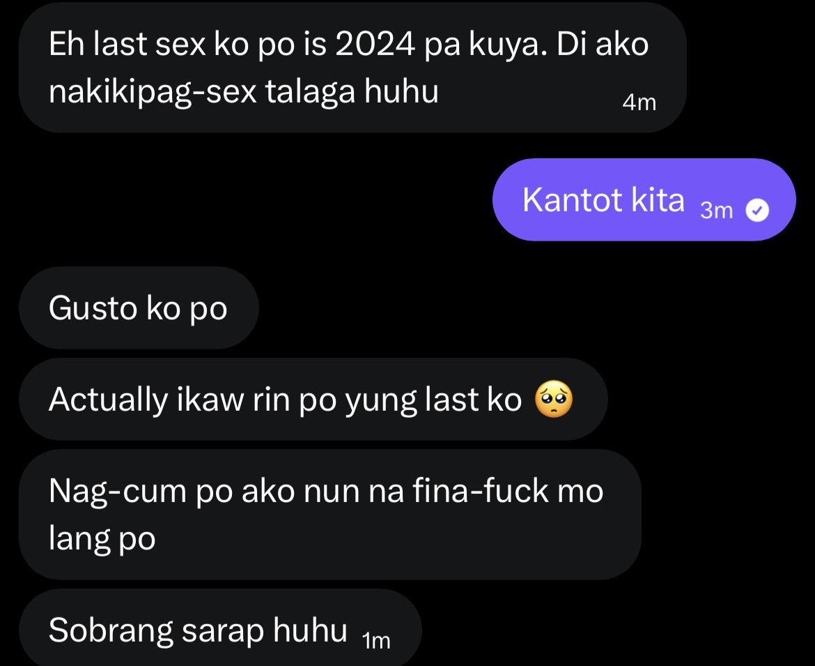 2023 na de virginize ko siya.

Then ako lang talaga kumakantot sa kanya, saken lang rin siya nagpapakantot.

Natry na namin makipag threesome, meron nanood ng live sex namin na someone. 

Then 2025 nawala paramdam.

2026 nagparamdam ulit.

Miss na niya daw ako. Ako pa last na