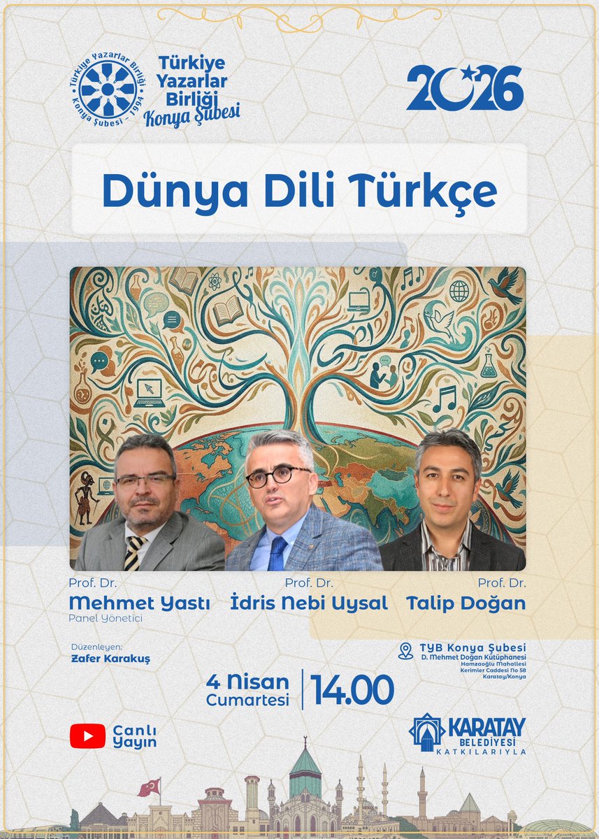 Bu Cumartesi 14.00'de D. Mehmet Doğan kütüphanesinde "Dünya Dili Türkçe" paneli gerçekleşecek, ilgililerini bekleriz.
