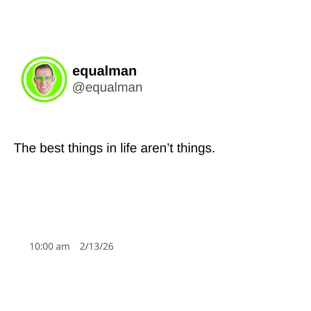 equalman's tweet image. The best things in life aren't things.
- The Focus Project 

#Focus #Grateful #TheFocusProject #FamilyFirst