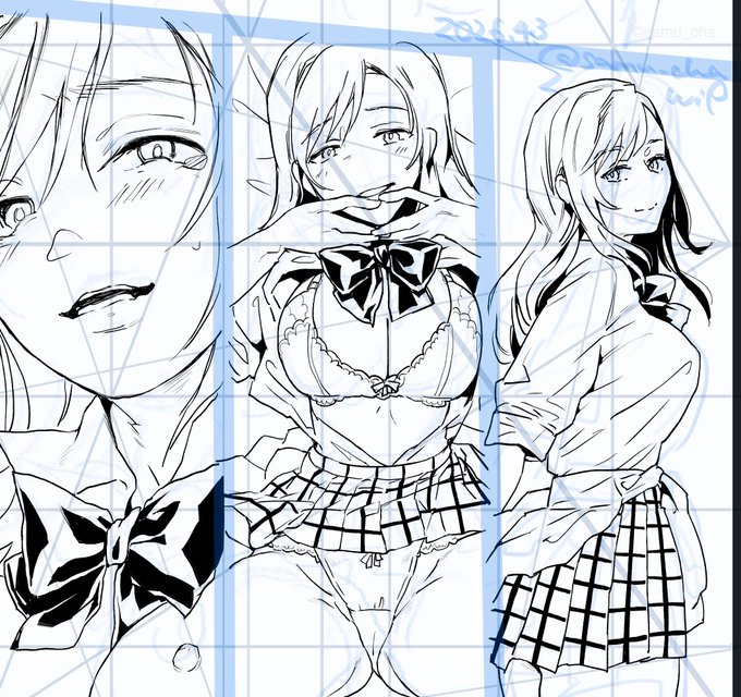 下書きを直接、線整えて線画にしてみた。ここで抜く人おらん(主人公の妄想カットイン)し、これでいい気がする。wip 