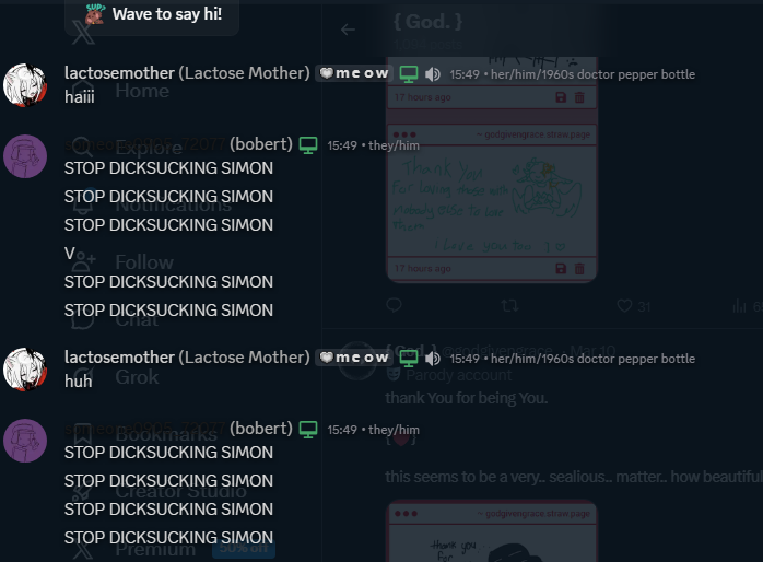 pavlinacakes's tweet photo. why do,, people think that harrassing random fan servers is gonna change anything? theres literally an ENTIRE disclaimer that opens up when you join 👁 https://t.co/WEdFTz3TOv