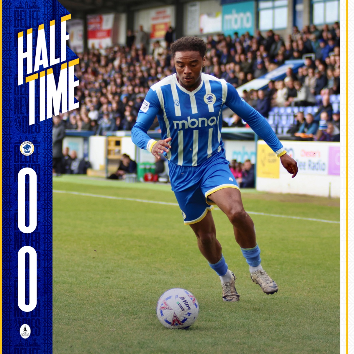 ChesterFC's tweet image. HT: #ChesterFC 0-0 @telfordutd.

All square at the break.

#CFCTEL | #UTS