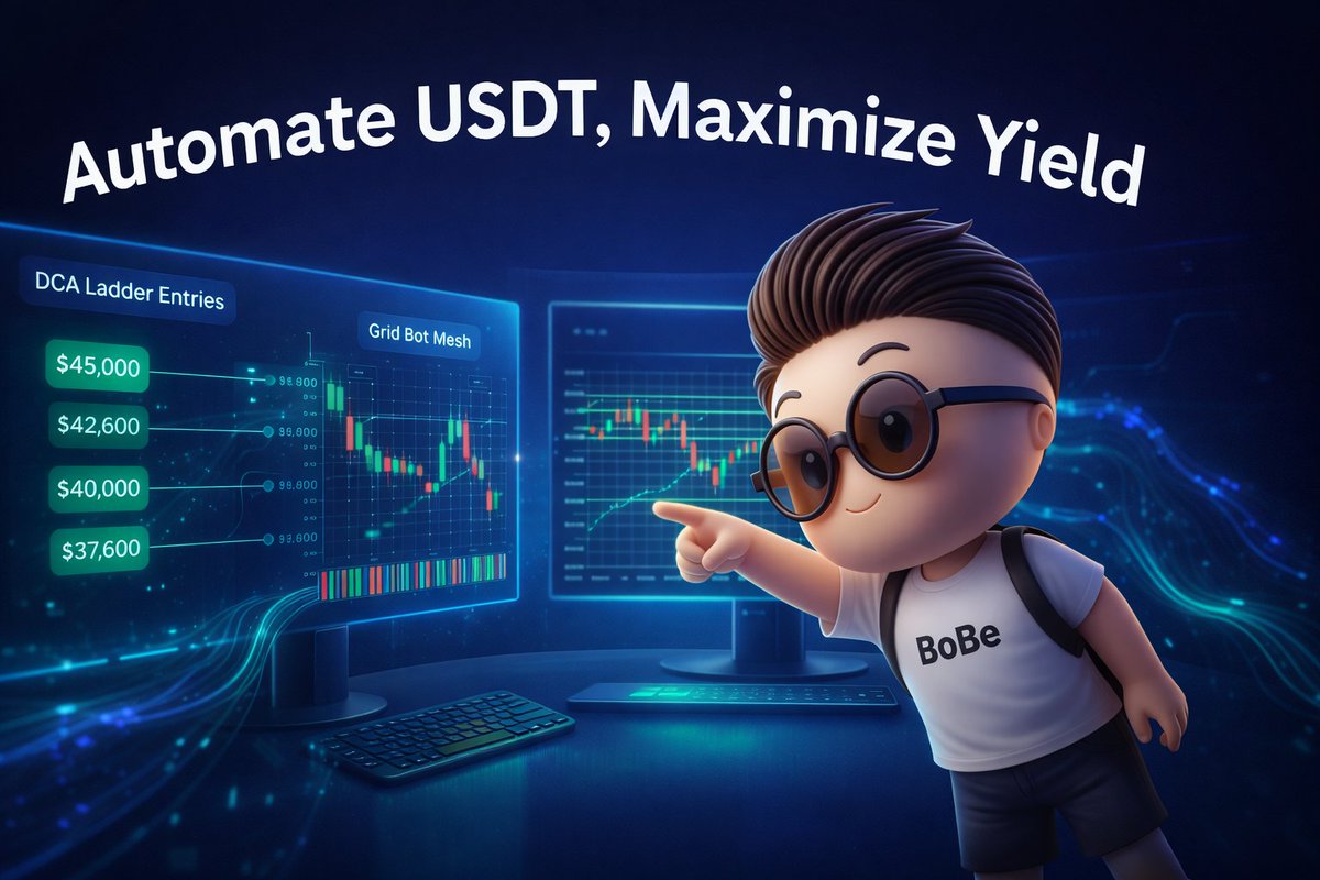 BobeApp's tweet photo. DCA and Grid Bots offer different paths to automated USDT yield. 

DCA averages your entry over time, reducing risk from market volatility. It's great for long-term accumulation.

Grid bots capitalize on sideways movement, buying low and selling high within a defined range. They thrive in stable markets.

BoBe lets you automate both! Learn more at https://t.co/tdH7c56WHS

Which strategy aligns best with your goals? 
#BoBe #BoBeApp #DeFi #CryptoYield