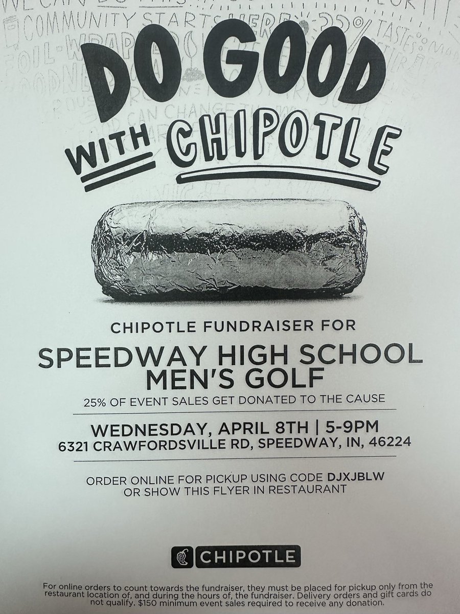 Come support the Men’s Golf Team while filling your stomach!  Make sure to show this flyer so we get credit!  Thanks in advance for your support. #Believe