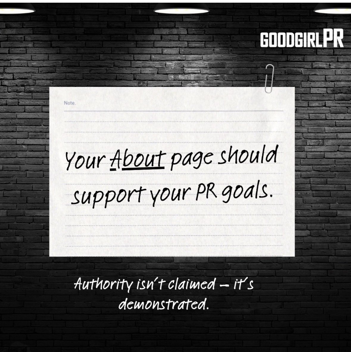 GoodGirlPR's tweet image. Your About page isn’t just a bio — it’s a PR tool.

If you want media coverage, partnerships, or opportunities, your story needs to clearly show who you are and why it matters.

Authority isn’t claimed — it’s demonstrated! #publicist #publicrelations