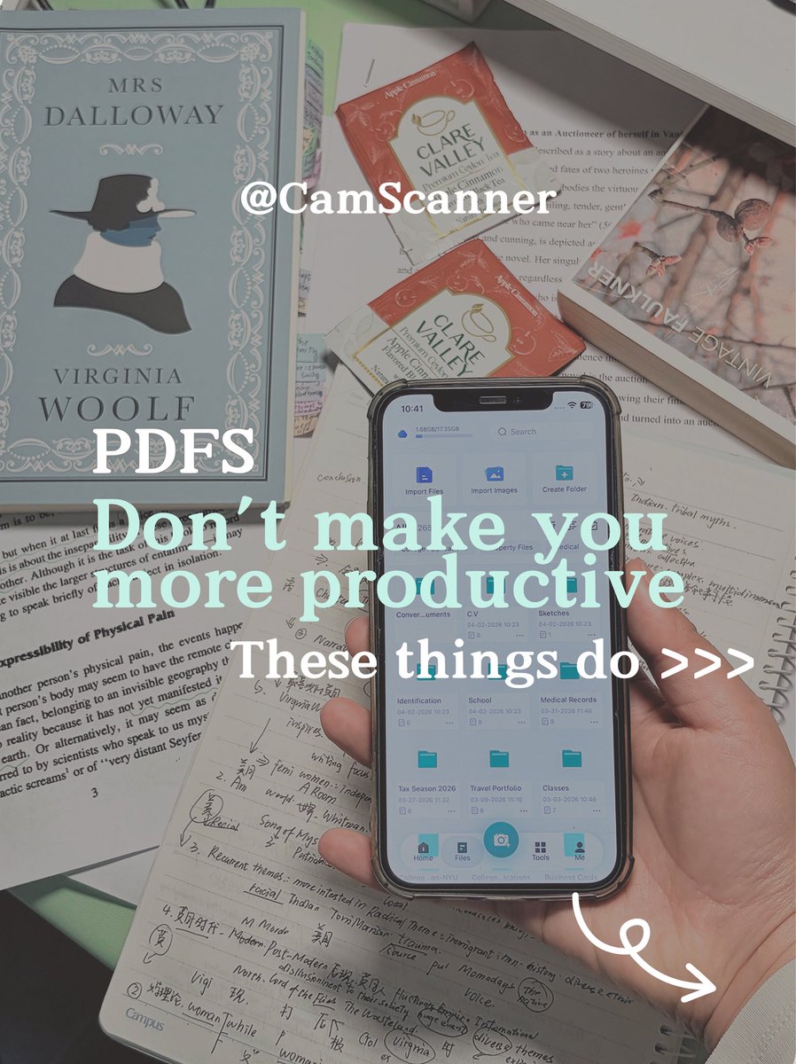 CamScanner's tweet image. The PDF way to boost your productivity! Ditch the piles of messy papers and endless scrolling. This simple guide shows you how to make the best use of CamScanner! #camscanner #scannerapp #scanmoreprofessionally #productivitytips #studyhacks