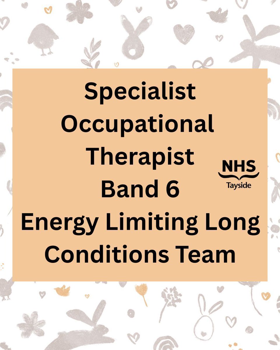 NHST_Jobs's tweet photo. 🌼 Hiring: Band 6 Specialist OT 🌼

Join our Energy‑Limiting Conditions Team at NHS Tayside 🐰
0.8 WTE | Support people with Long Covid &amp; ME/CFS 💛

🌷 Hop into a career that matters! 🌷https://t.co/Biu1RrUcQD

#NHSTaysideJobs #OTJobs #NHSScotland 🐣 https://t.co/wonoNlkLSU