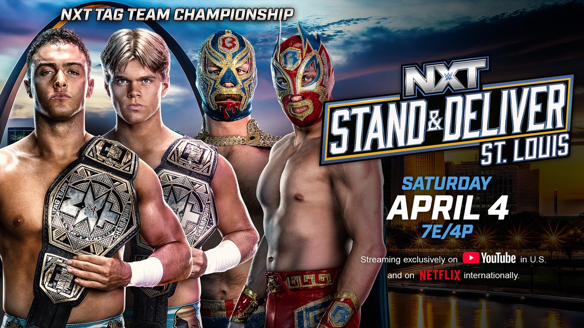 TOMORROW at #StandAndDeliver 🚨

🔥 <a href="/joehendry/">Joe Hendry</a> vs. <a href="/starkmanjones/">Ricky Saints</a> vs. <a href="/TonyDangeloWWE/">Tony D’Angelo</a> vs. <a href="/OfficialEGO/">“All Ego” Ethan Page</a> - #WWENXT Championship Match

💪 <a href="/mylesborne_wwe/">Myles Borne | THE KID</a> vs. <a href="/JohnnyGargano/">Johnny Gargano</a> - NXT North American Championship Match

👀 <a href="/TatumPaxley/">Tater</a> vs. <a href="/BlakeMonroeWWE/">blakey ♡</a> - NXT Women's North American