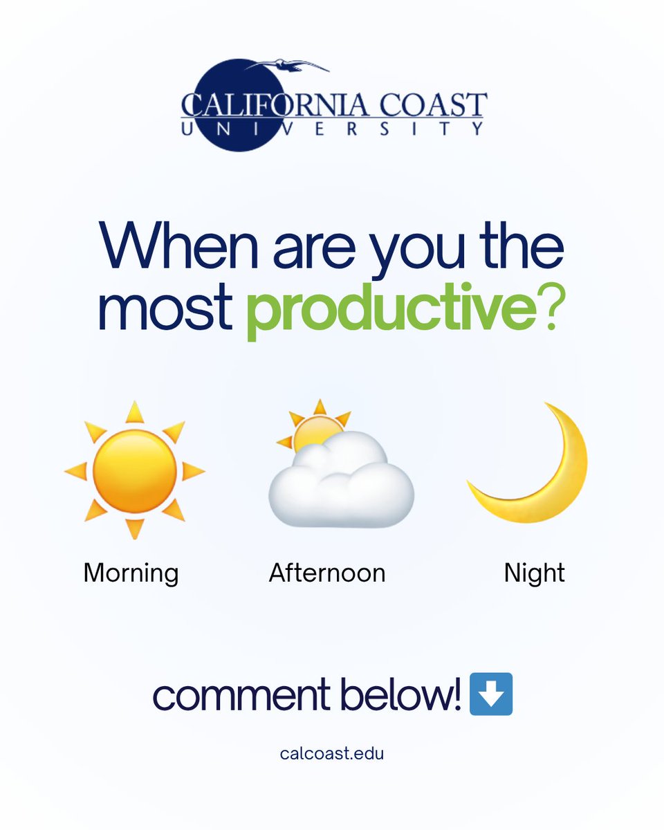 Everyone learns differently.

When do you get the most done?
Morning ☀️
Afternoon ⛅
Night 🌙

Tell us in the comments! 👇
