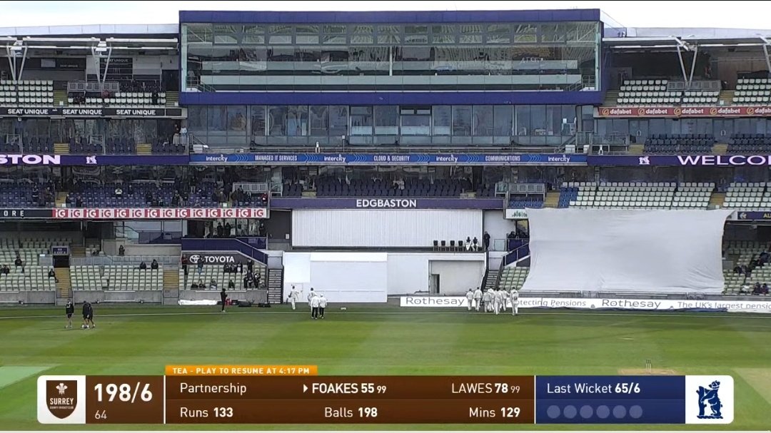 weymarplanet's tweet image. Twin half-centuries for Foakes and
Lawes! The rescue mission is well and
truly on. 🧡 #ThreeFeathers #Surrey