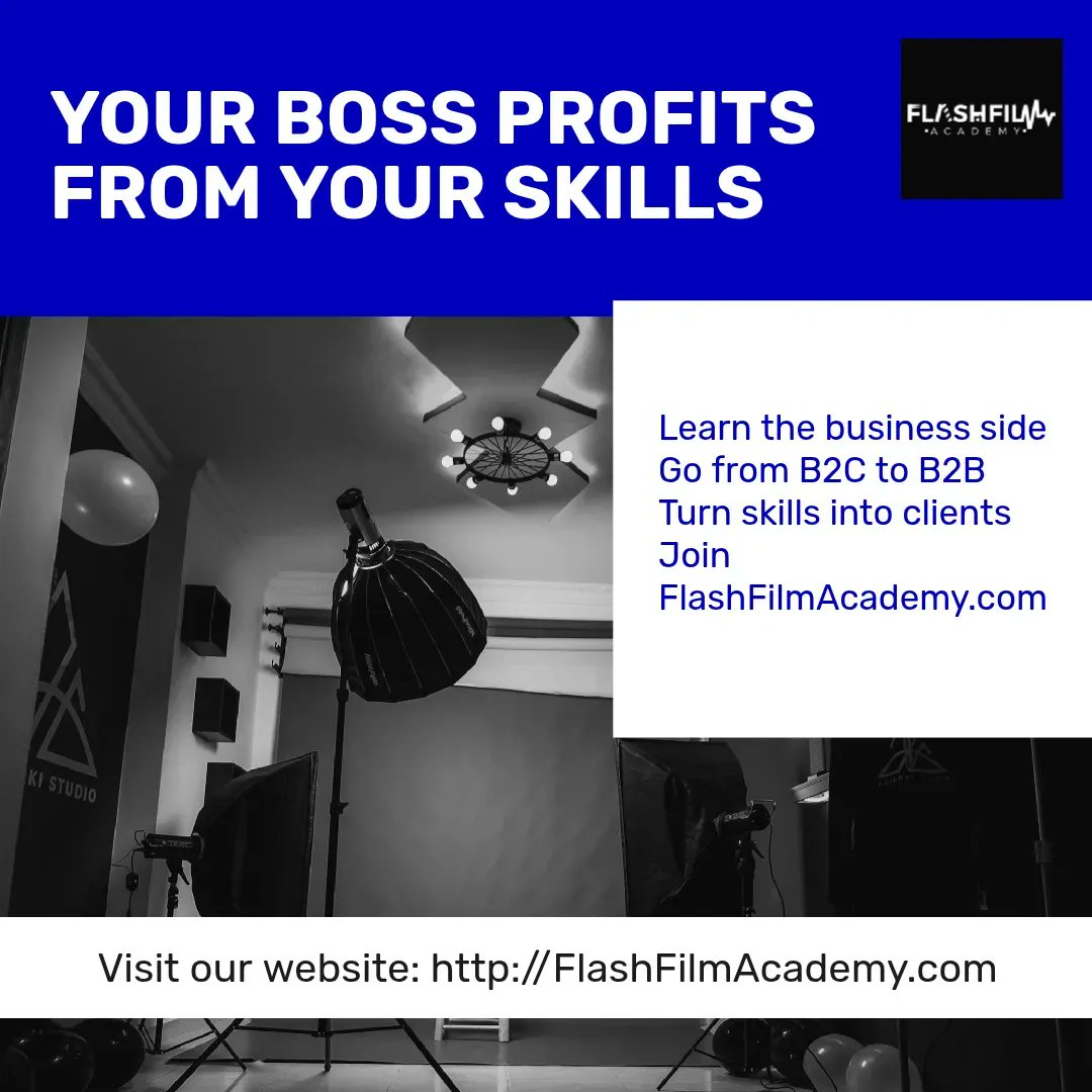 FlashFilmAcad's tweet photo. Your boss is making money off the same skills you keep underpricing.

Yeah, we said it. https://t.co/CR2PM4fZZ7