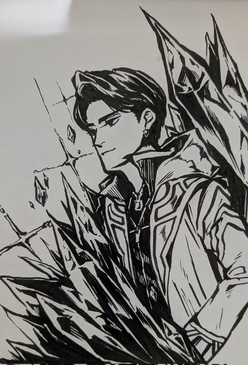 筆ペンで描いた神