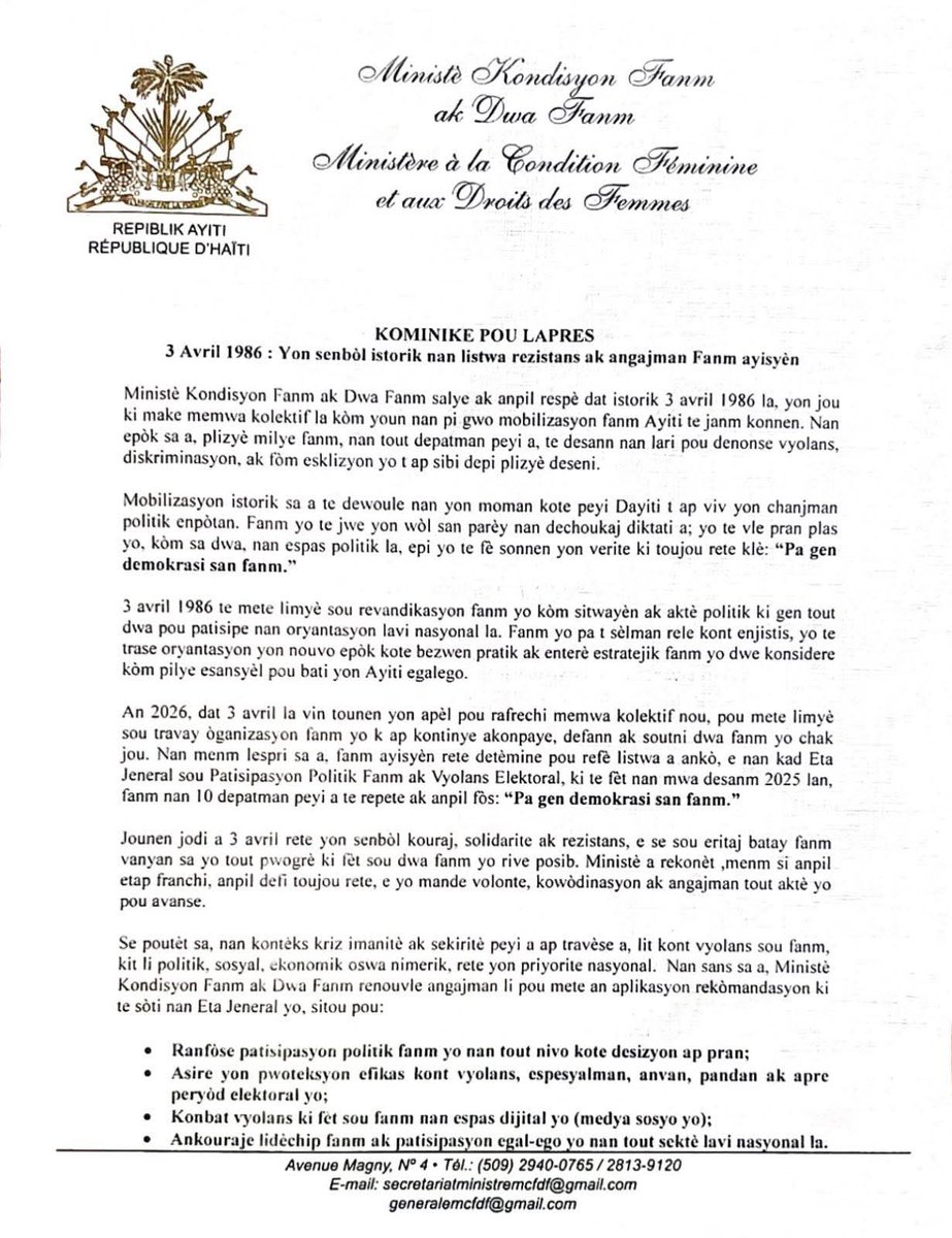 Ministere de la condition Feminine Officielle tweet media