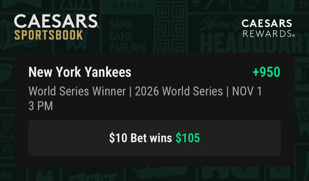 narcuri's tweet photo. I just placed this bet on Caesars Sportsbook - get in on the action too! https://t.co/yJQFNkTGMl https://t.co/YvOGEueMRZ
