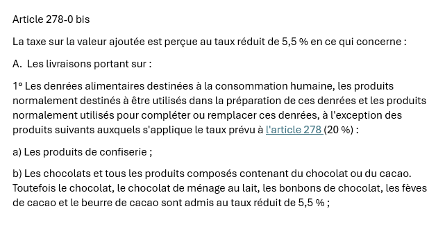 En achetant vos chocolats de Pâques je vous suggère de méditer sur cet article du code général des impôts : joyeuses Pâques et bon appétit 😀