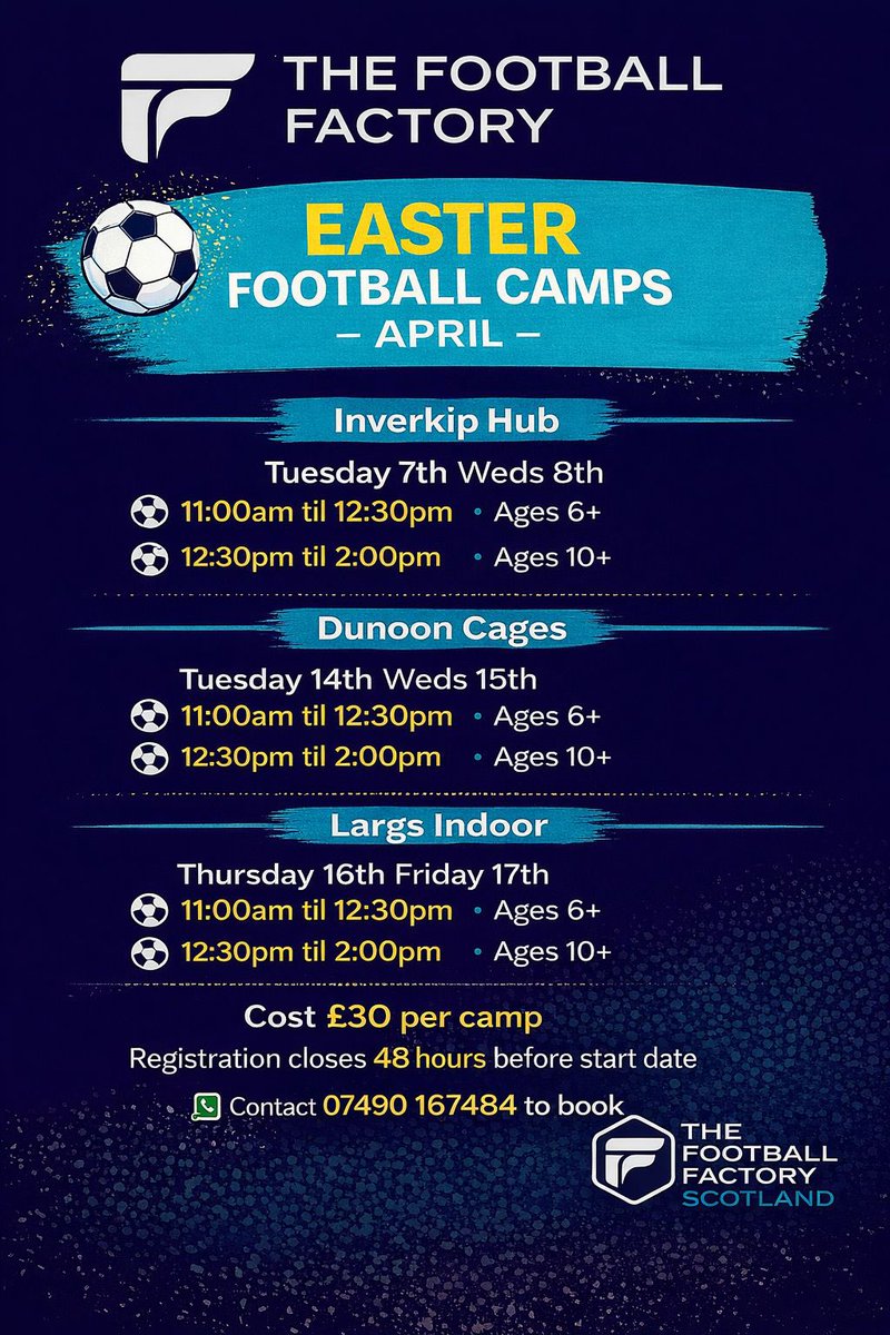TFFScotland's tweet photo. Very limited spaces remaining ⚽️ https://t.co/BYvscF4N2Q
