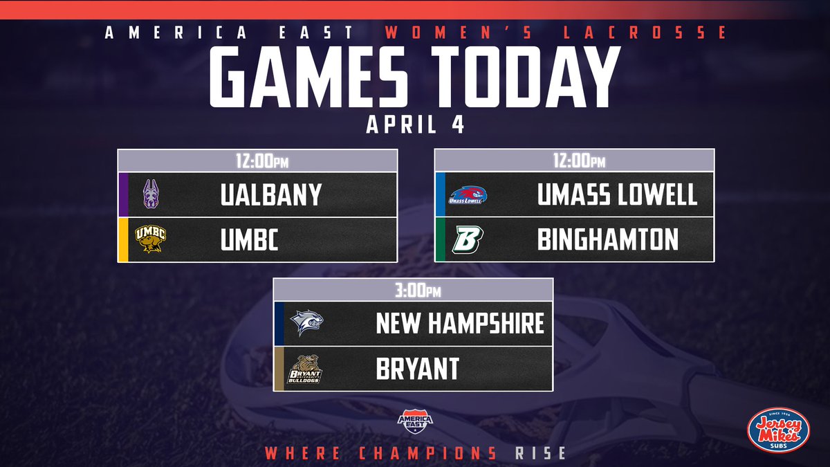 AmericaEast's tweet image. A full day of #AE spring sports all beginning at noon today! Follow the action at americaeast.com/calendar.aspx 🎥🗓️