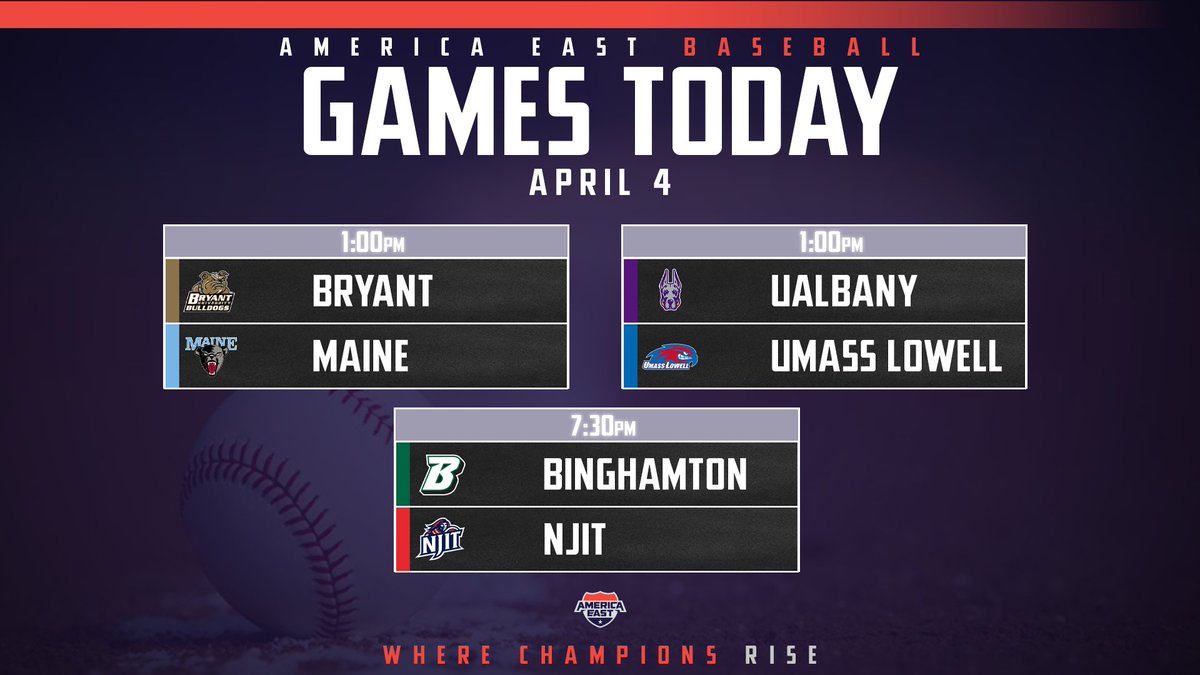 AmericaEast's tweet image. A full day of #AE spring sports all beginning at noon today! Follow the action at americaeast.com/calendar.aspx 🎥🗓️