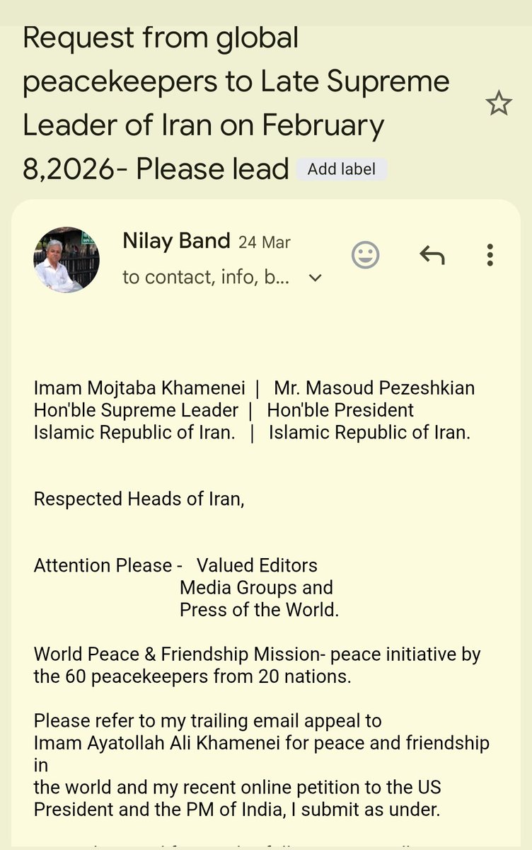 nasasporting's tweet photo. @Iran_UN @IRIMFA_EN We the global peacekeepers favour peace and oppose all types of aggressions. Indian NGO is undertaking World Peace &amp; Friendship Mission from India to South Africa for amity, unity and humanity. I emailed to heads of Iran to lead this peace initiative. Join us. https://t.co/eplY0izJFz