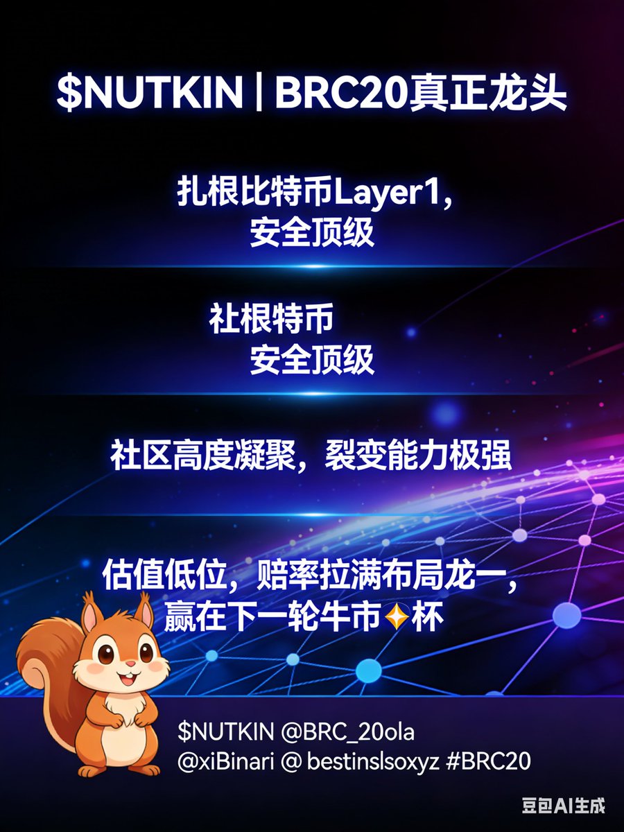 hy55888's tweet photo. 🐿️ $NUTKIN ｜ BRC20真正龙头
🔹 扎根比特币Layer1，安全顶级
🔹 社区高度凝聚，裂变能力极强
🔹 估值低位，赔率拉满
布局龙一，赢在下一轮牛市🎯
$NUTKIN @BRC_20oula @0xBinari @bestinslotxyz #BRC20 https://t.co/0XbzP6JAT5