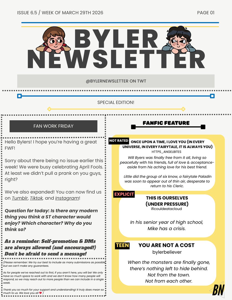Byler Newsletter tweet media