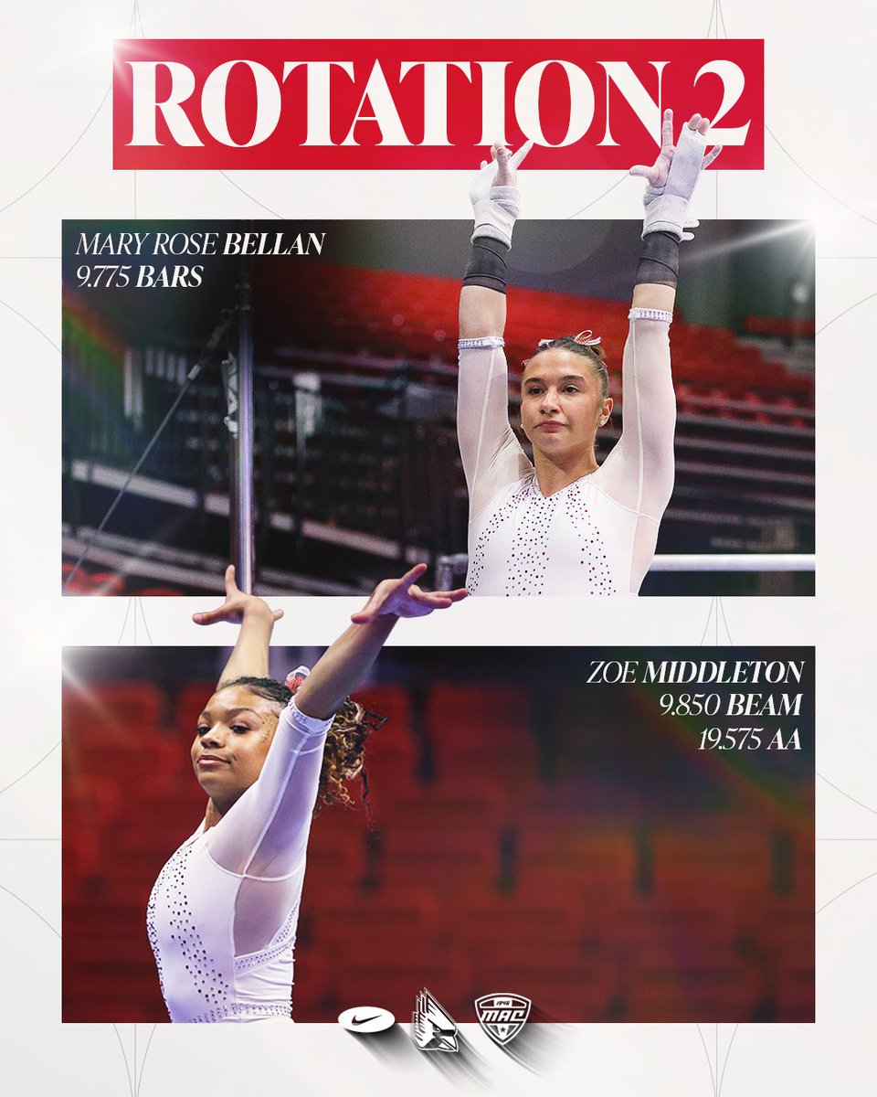 BallStateGYM's tweet photo. Zoe ties for the highest beam score of the second rotation, while Mary Rose turns in a beautiful performance on bars

#ChirpChirp x #WeFly x #MACtion https://t.co/TIwDVqnZVq