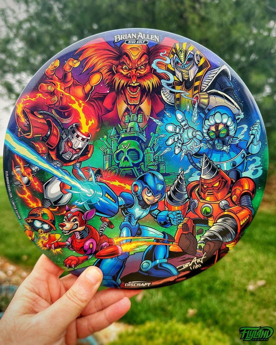 flylanddesigns's tweet photo. Here's how my Mega Man illustration looks printed on a Foil Buzzz disc! So shiny. Mega shiny, even.
#discgolf4life #discgolf #discgolfdaily #discgolfer #discgolfislife #frisbeegolf #discraft #retrogaming #videogames #megaman https://t.co/jIBby5zo9m