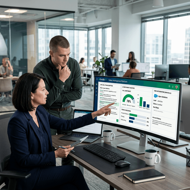 eSmithIT's tweet photo. Your phone calls are an untapped goldmine of data. 📞 Stop just recording conversations and start analyzing them with AI. Turn everyday chats into actionable business intelligence and get ahead of the competition. Read our latest blog to find out how! https://t.co/Dl8R6fMwua #AI https://t.co/pKPl2cIVfQ