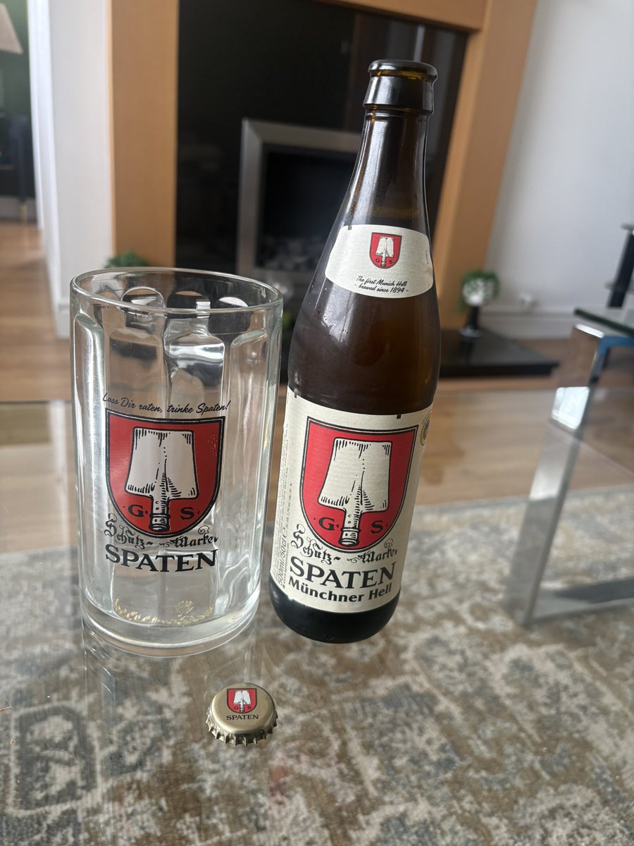 griffwebber's tweet image. A rare drink at home lads 😎 #cheers #spaten 🍺